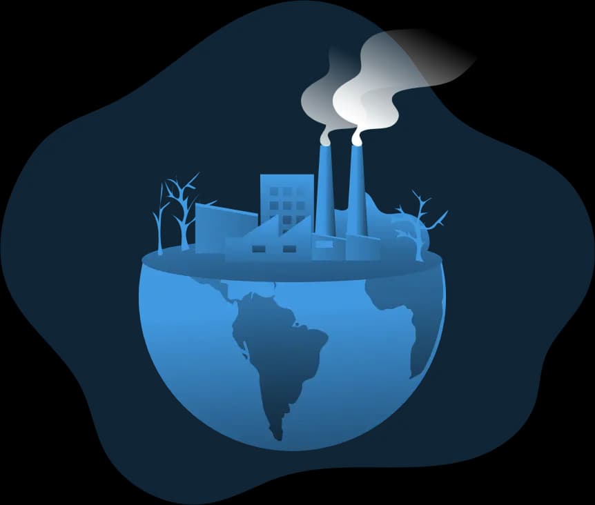 Illustration of impacts of global warming