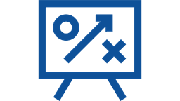 Whiteboard with symbols icon